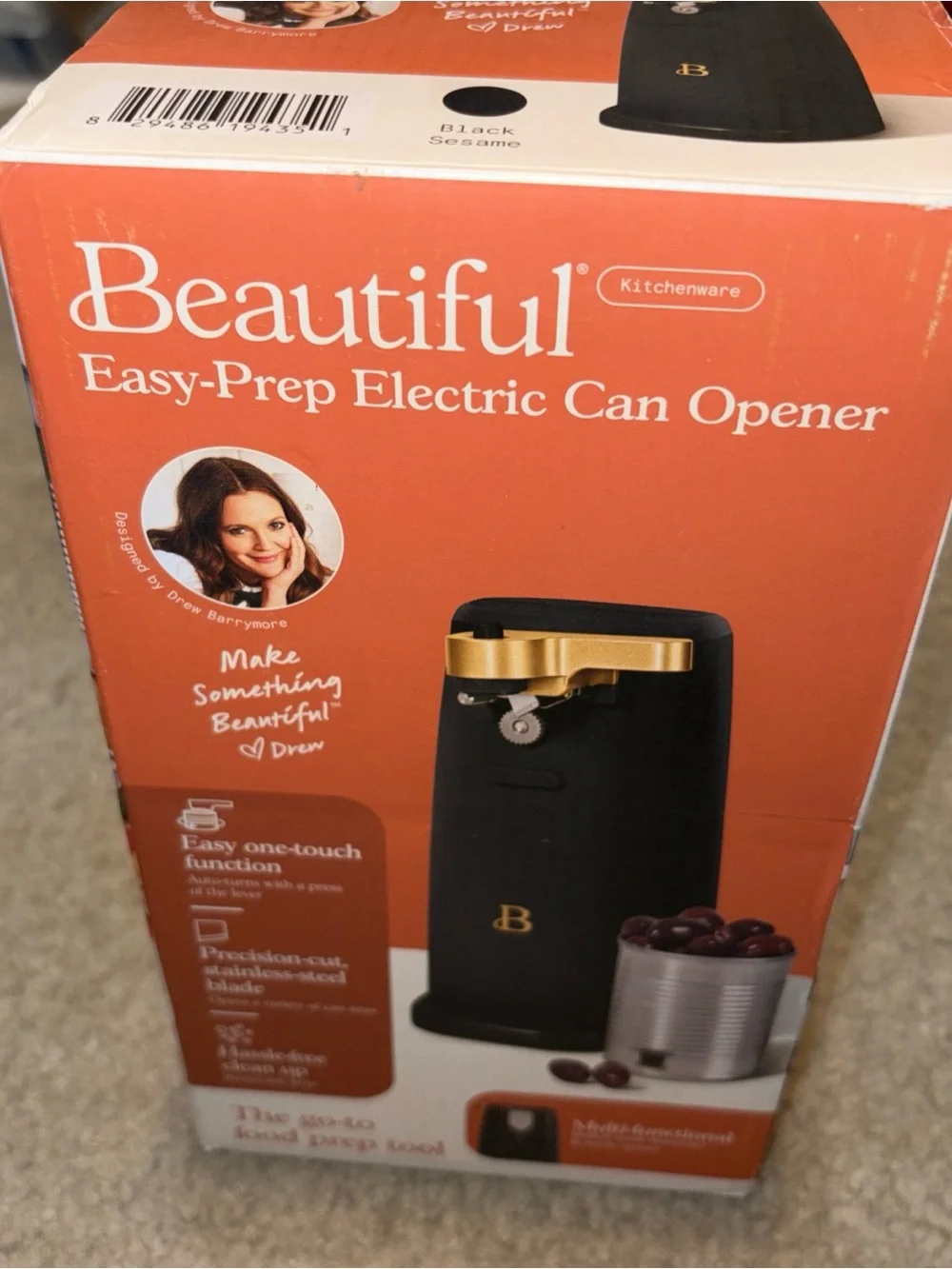 Easy-Prep Electric Can Opener - Black/Gold